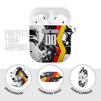 Personalized Germany Football 2026 Eagle Mascot AirPods Case German Flag Heritage - Soccer Ball Burst