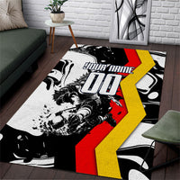 Personalized Germany Football 2026 Eagle Mascot Area Rug German Flag Heritage - Soccer Ball Burst
