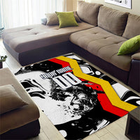 Personalized Germany Football 2026 Eagle Mascot Area Rug German Flag Heritage - Soccer Ball Burst