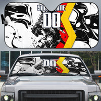 Personalized Germany Football 2026 Eagle Mascot Auto Sun Shade German Flag Heritage - Soccer Ball Burst