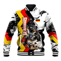 Personalized Germany Football 2026 Eagle Mascot Baseball Jacket German Flag Heritage - Soccer Ball Burst