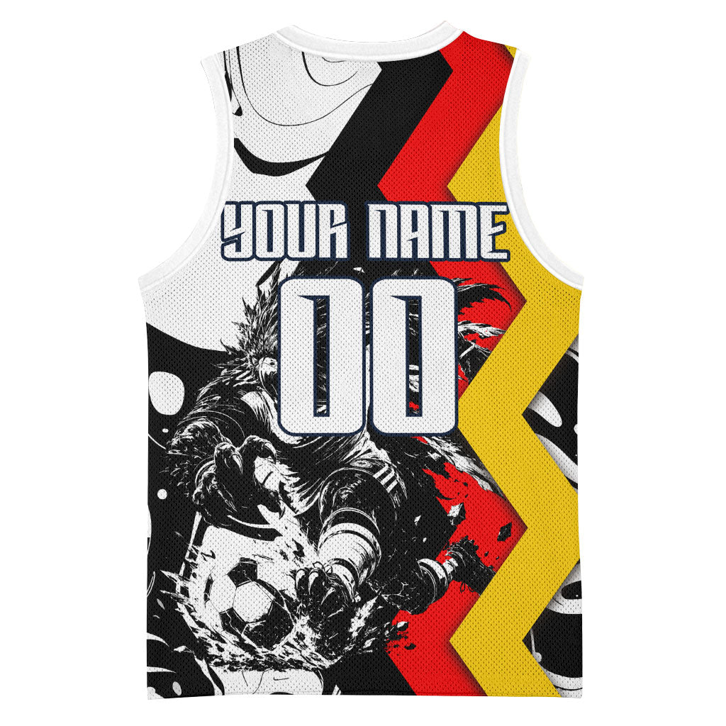 Personalized Germany Football 2026 Eagle Mascot Basketball Jersey German Flag Heritage - Soccer Ball Burst