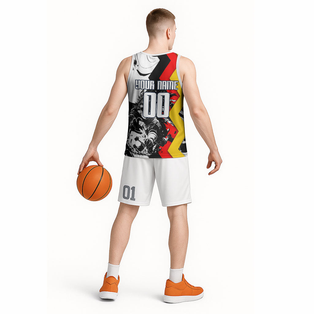 Personalized Germany Football 2026 Eagle Mascot Basketball Jersey German Flag Heritage - Soccer Ball Burst