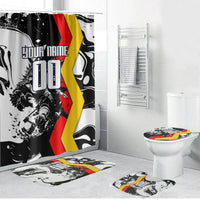 Personalized Germany Football 2026 Eagle Mascot Bathroom Set German Flag Heritage - Soccer Ball Burst