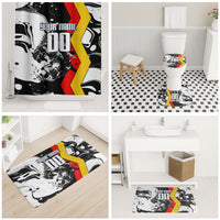Personalized Germany Football 2026 Eagle Mascot Bathroom Set German Flag Heritage - Soccer Ball Burst