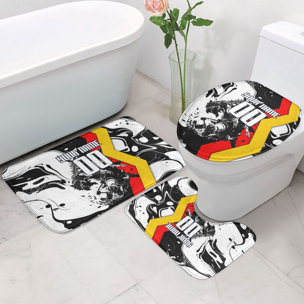 Personalized Germany Football 2026 Eagle Mascot Bathroom Set German Flag Heritage - Soccer Ball Burst