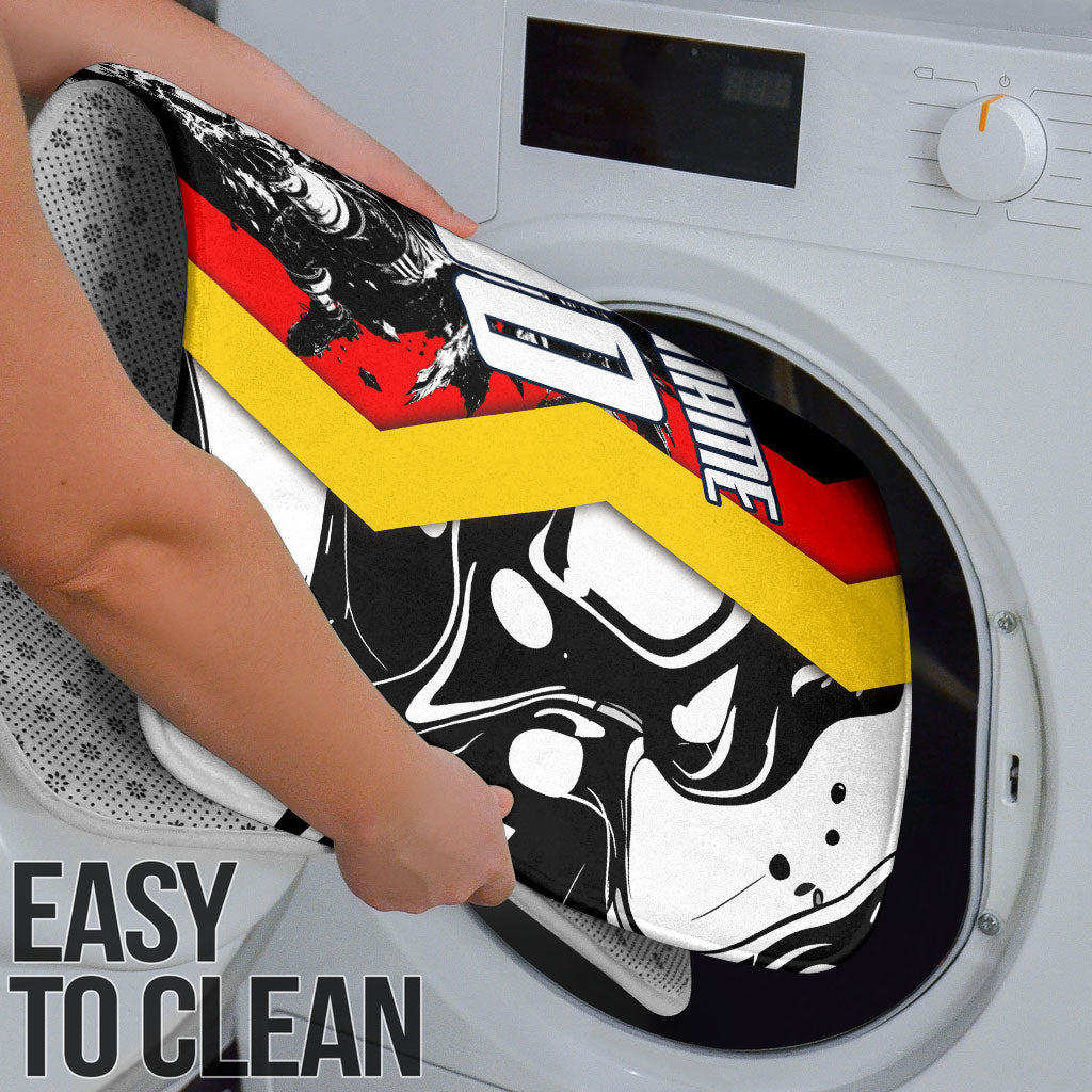 Personalized Germany Football 2026 Eagle Mascot Bathroom Set German Flag Heritage - Soccer Ball Burst