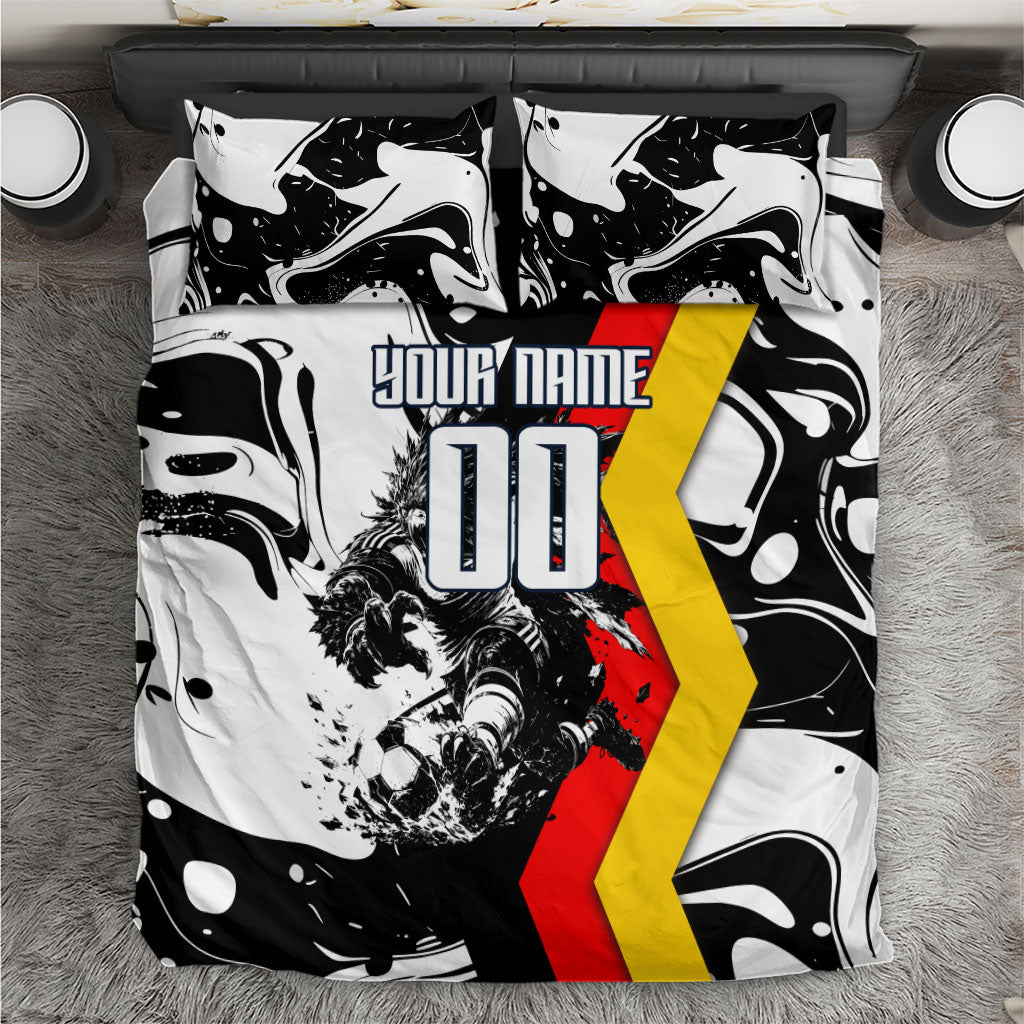 Personalized Germany Football 2026 Eagle Mascot Bedding Set German Flag Heritage - Soccer Ball Burst