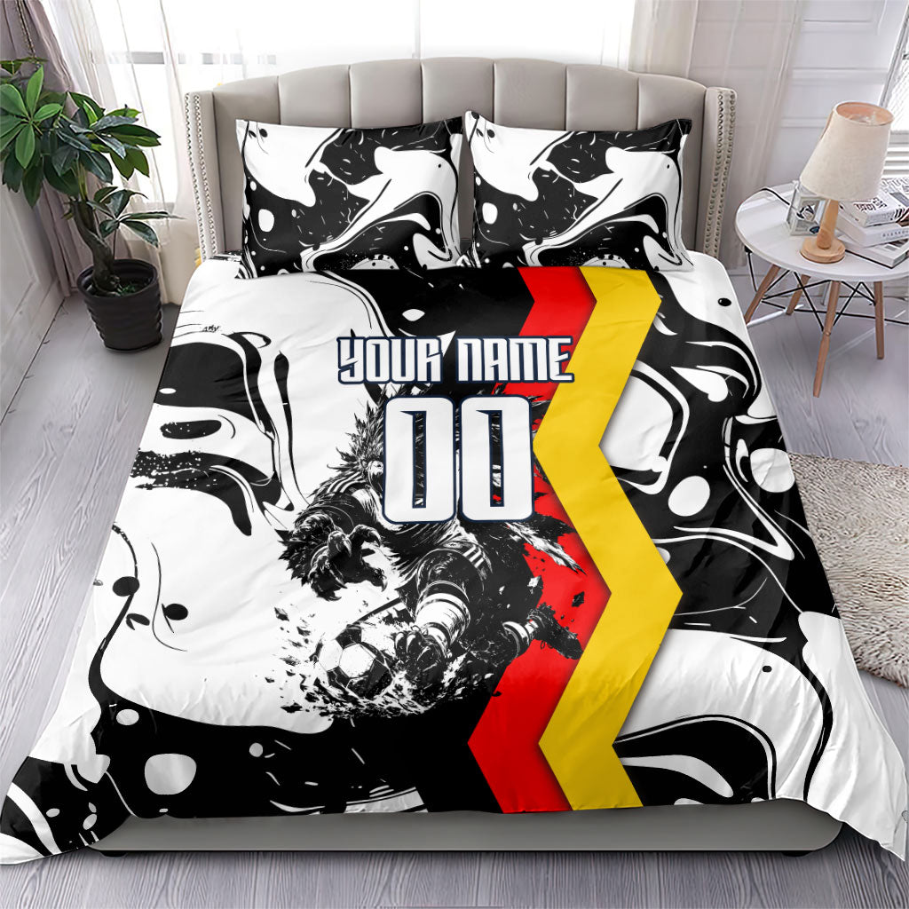 Personalized Germany Football 2026 Eagle Mascot Bedding Set German Flag Heritage - Soccer Ball Burst
