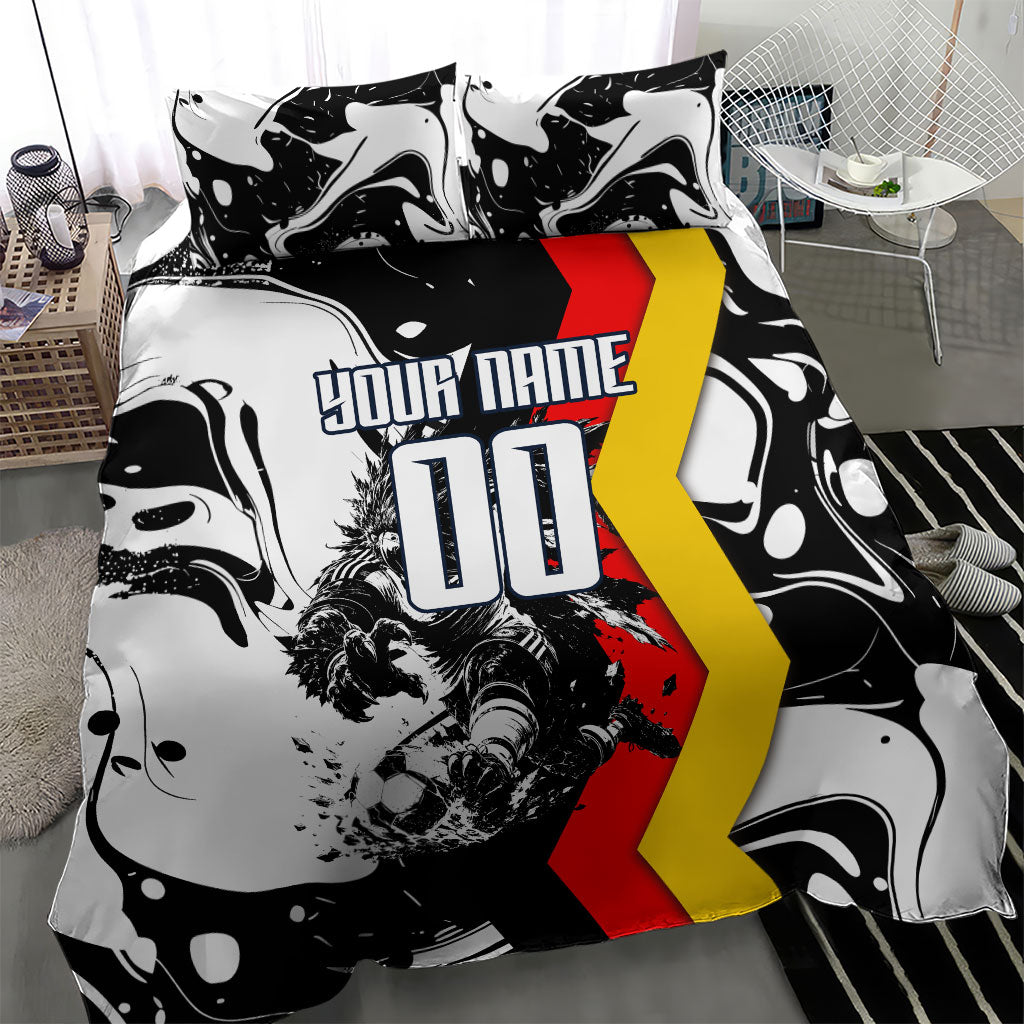 Personalized Germany Football 2026 Eagle Mascot Bedding Set German Flag Heritage - Soccer Ball Burst