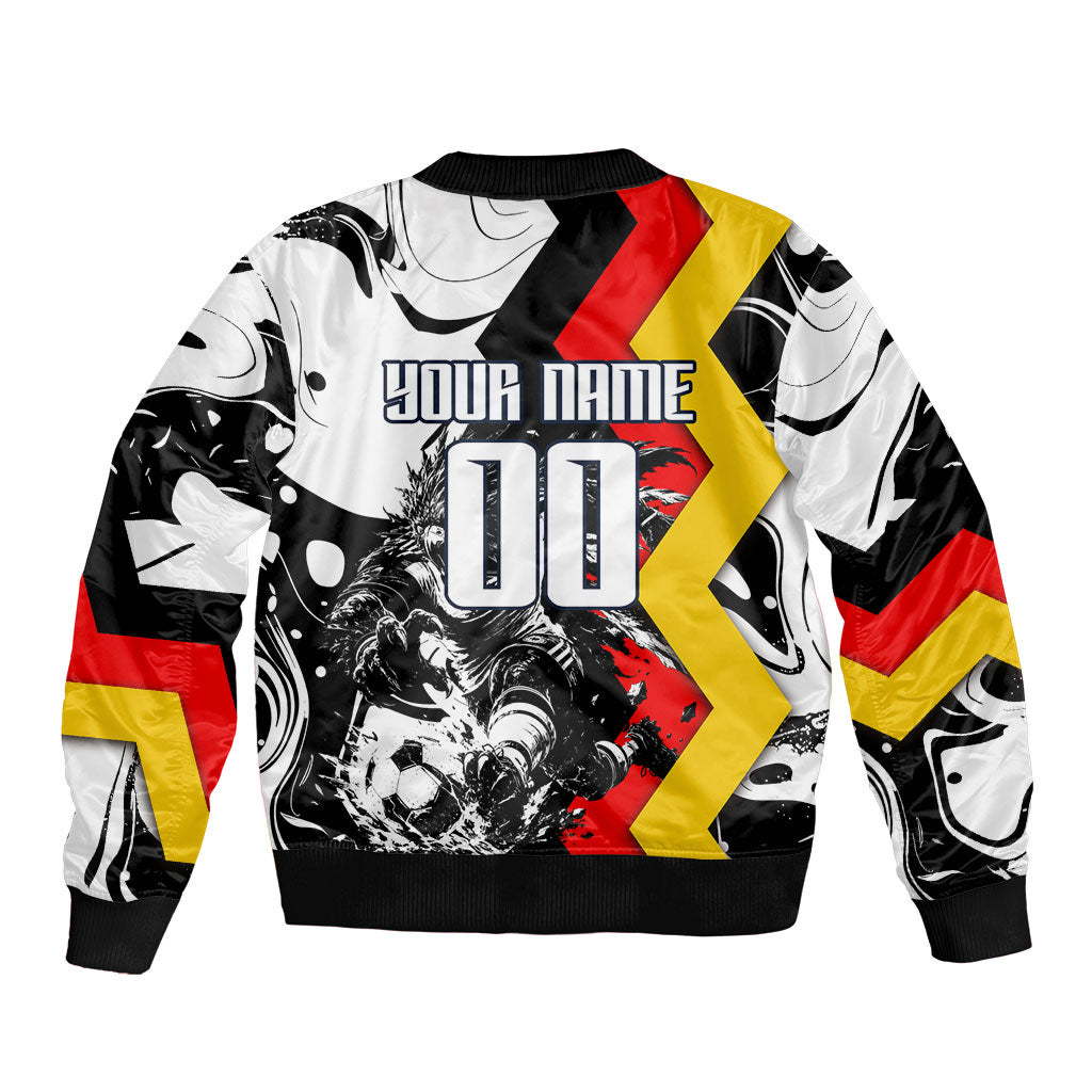 Personalized Germany Football 2026 Eagle Mascot Bomber Jacket German Flag Heritage - Soccer Ball Burst