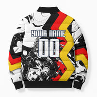 Personalized Germany Football 2026 Eagle Mascot Bomber Puffer Jacket German Flag Heritage - Soccer Ball Burst