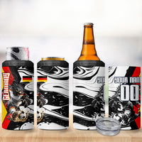 Personalized Germany Football 2026 Eagle Mascot 4 in 1 Can Cooler Tumbler German Flag Heritage - Soccer Ball Burst