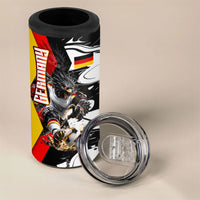 Personalized Germany Football 2026 Eagle Mascot 4 in 1 Can Cooler Tumbler German Flag Heritage - Soccer Ball Burst