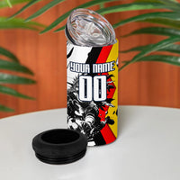 Personalized Germany Football 2026 Eagle Mascot 4 in 1 Can Cooler Tumbler German Flag Heritage - Soccer Ball Burst