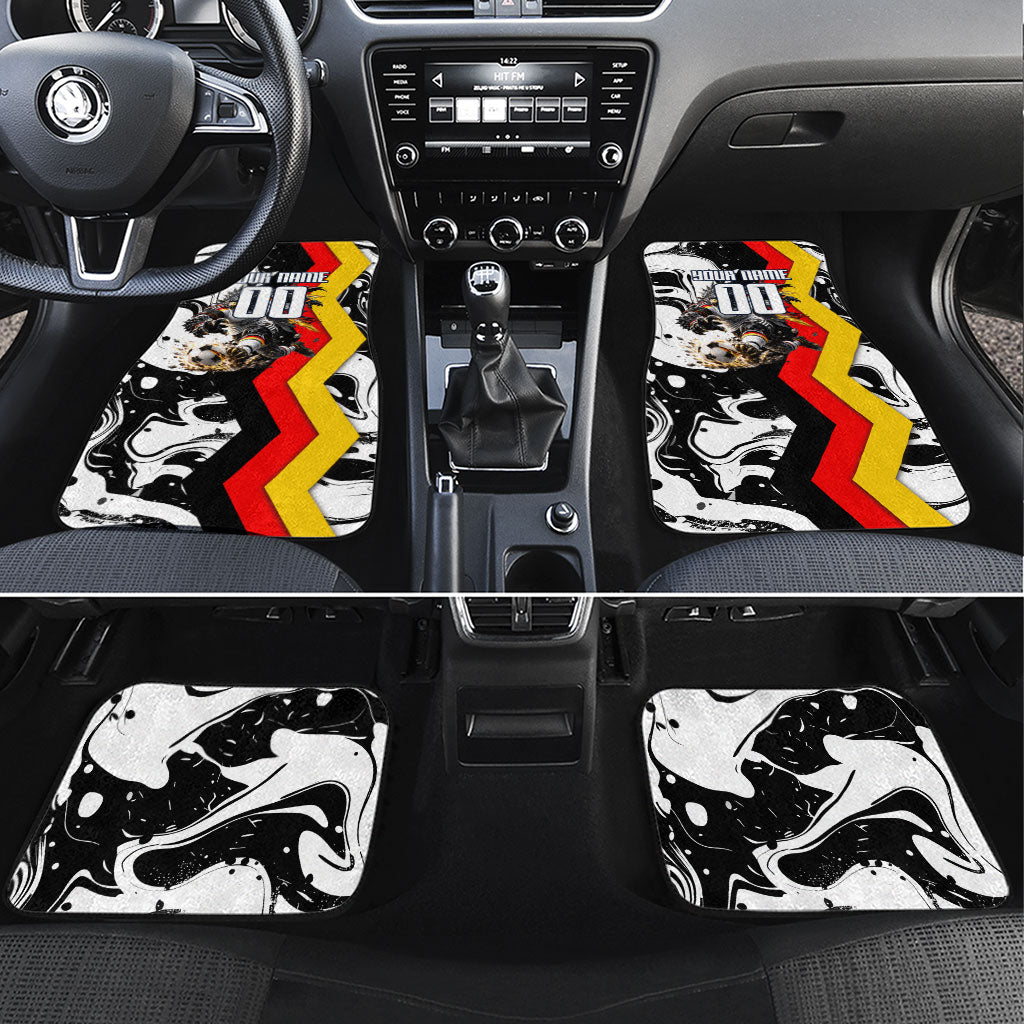 Personalized Germany Football 2026 Eagle Mascot Car Mats German Flag Heritage - Soccer Ball Burst