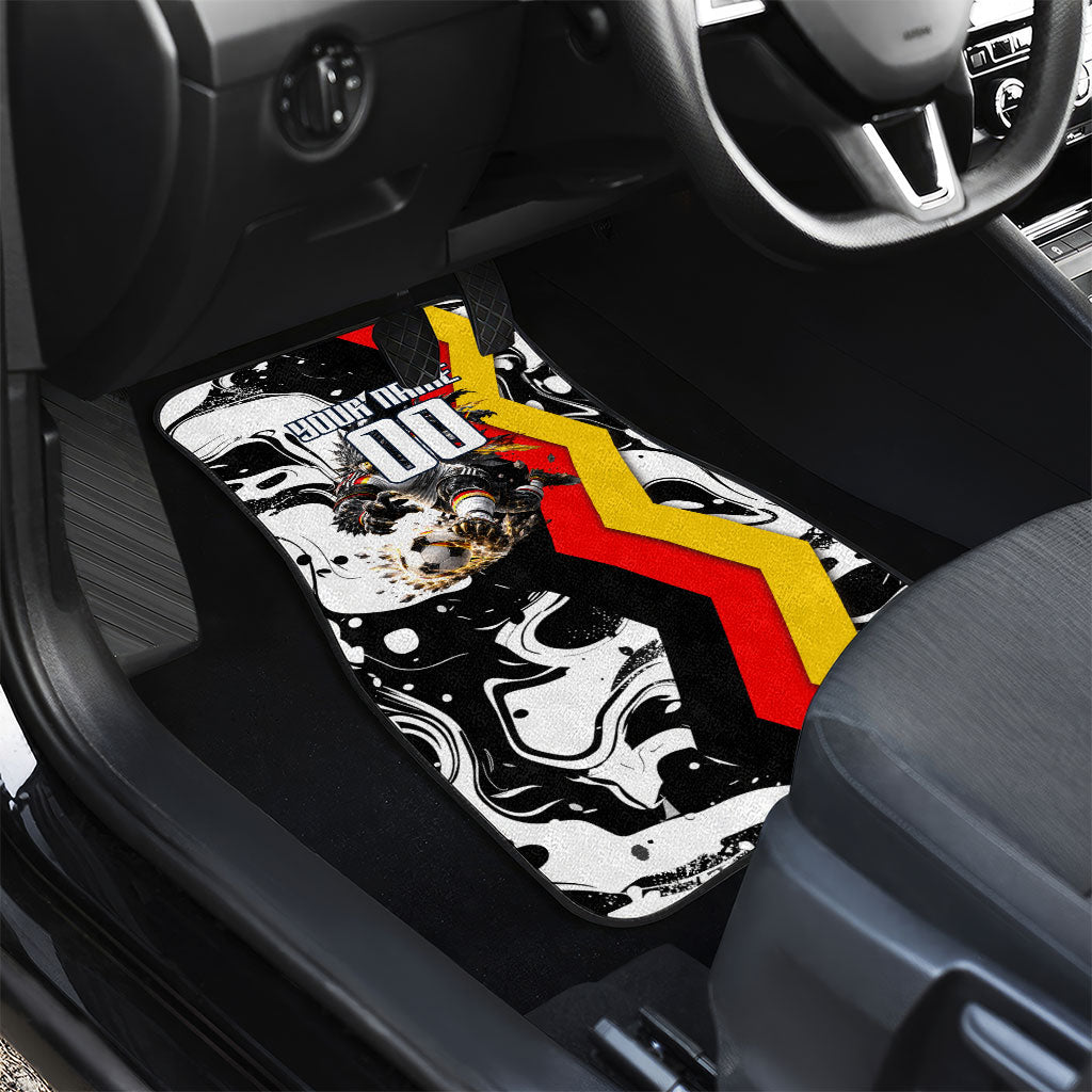 Personalized Germany Football 2026 Eagle Mascot Car Mats German Flag Heritage - Soccer Ball Burst