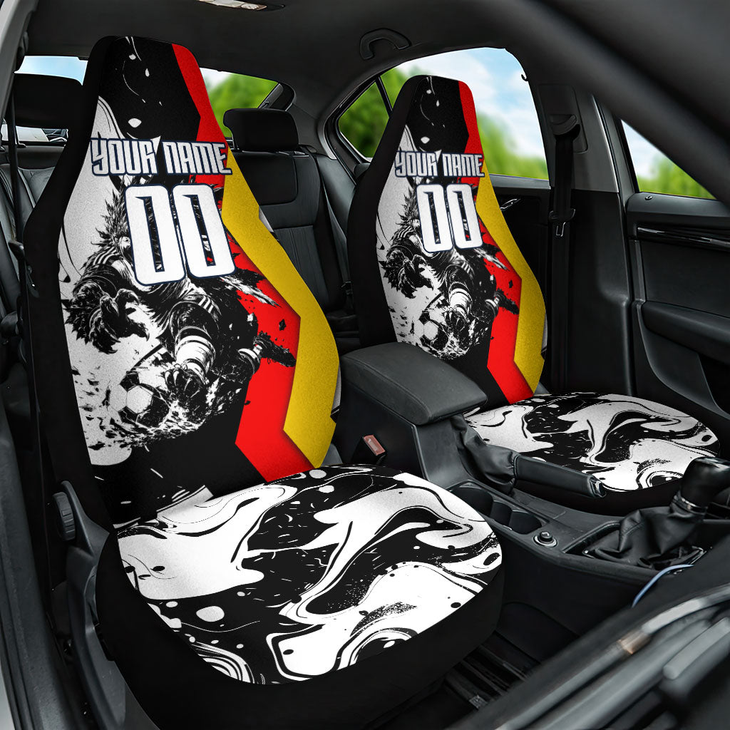 Personalized Germany Football 2026 Eagle Mascot Car Seat Cover German Flag Heritage - Soccer Ball Burst