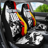 Personalized Germany Football 2026 Eagle Mascot Car Seat Cover German Flag Heritage - Soccer Ball Burst