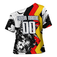 Personalized Germany Football 2026 Eagle Mascot Cross Shoulder Shirt German Flag Heritage - Soccer Ball Burst