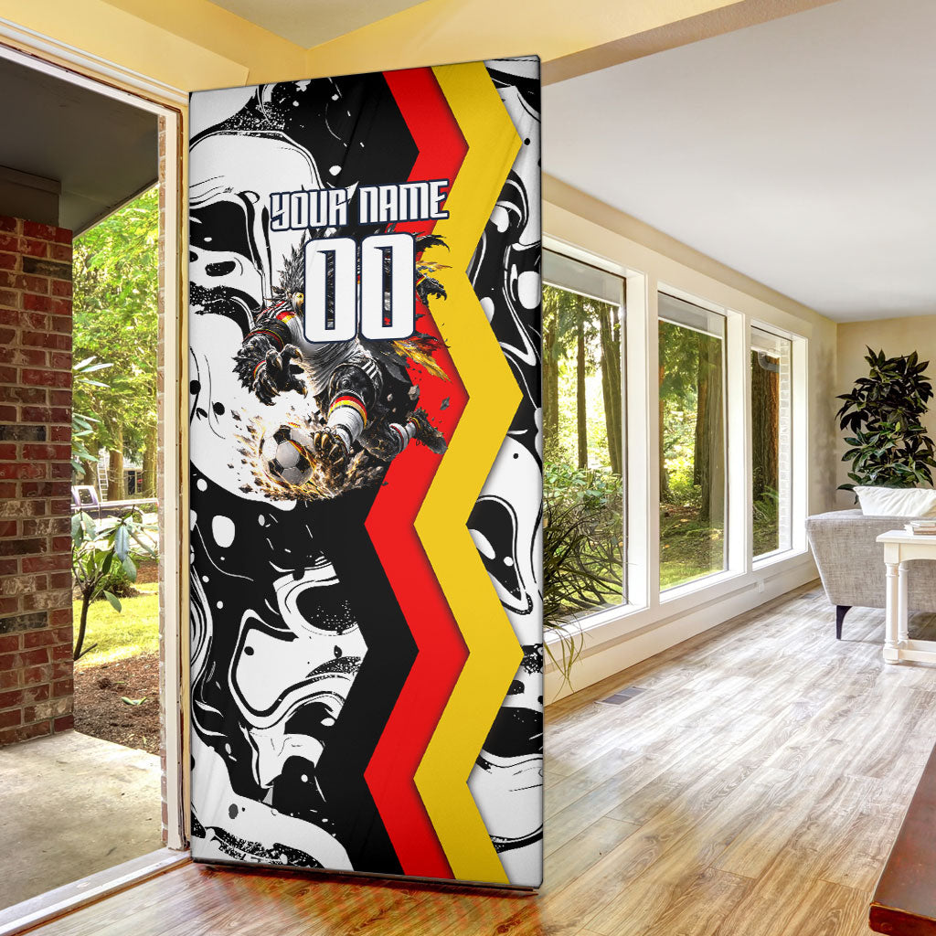 Personalized Germany Football 2026 Eagle Mascot Door Cover German Flag Heritage - Soccer Ball Burst