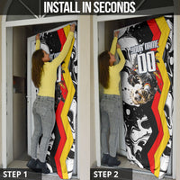 Personalized Germany Football 2026 Eagle Mascot Door Cover German Flag Heritage - Soccer Ball Burst