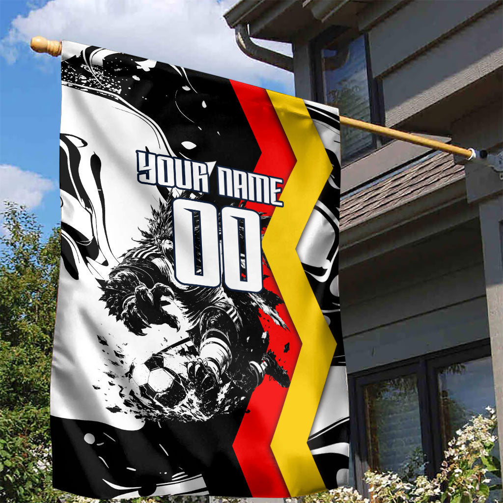 Personalized Germany Football 2026 Eagle Mascot Garden Flag German Flag Heritage - Soccer Ball Burst