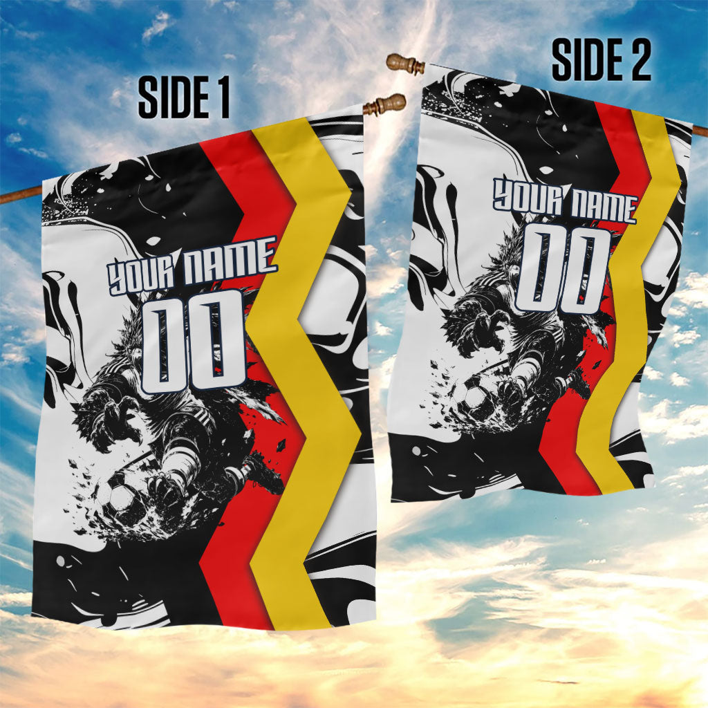 Personalized Germany Football 2026 Eagle Mascot Garden Flag German Flag Heritage - Soccer Ball Burst