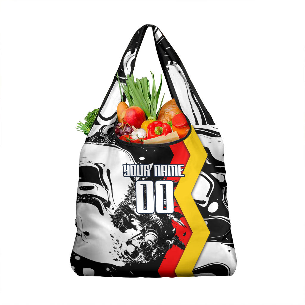 Personalized Germany Football 2026 Eagle Mascot Grocery Bag German Flag Heritage - Soccer Ball Burst