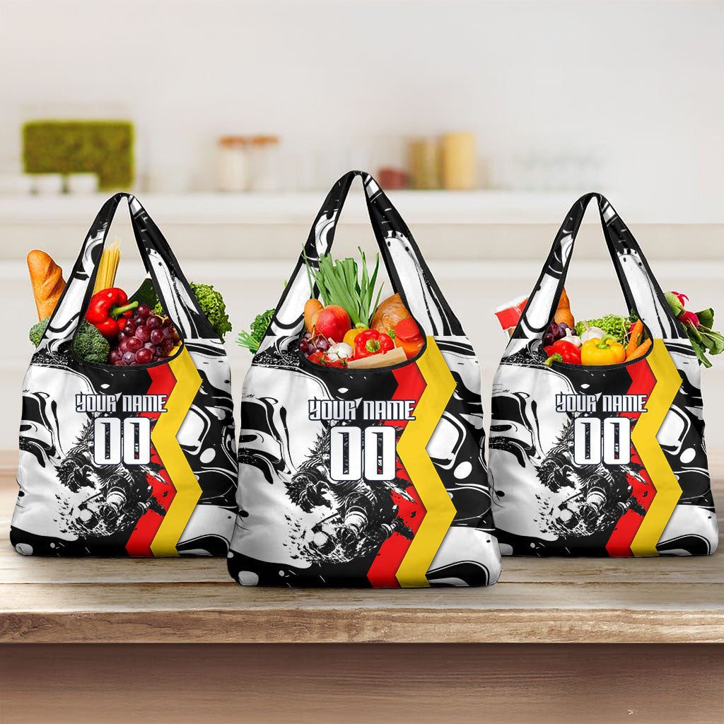 Personalized Germany Football 2026 Eagle Mascot Grocery Bag German Flag Heritage - Soccer Ball Burst
