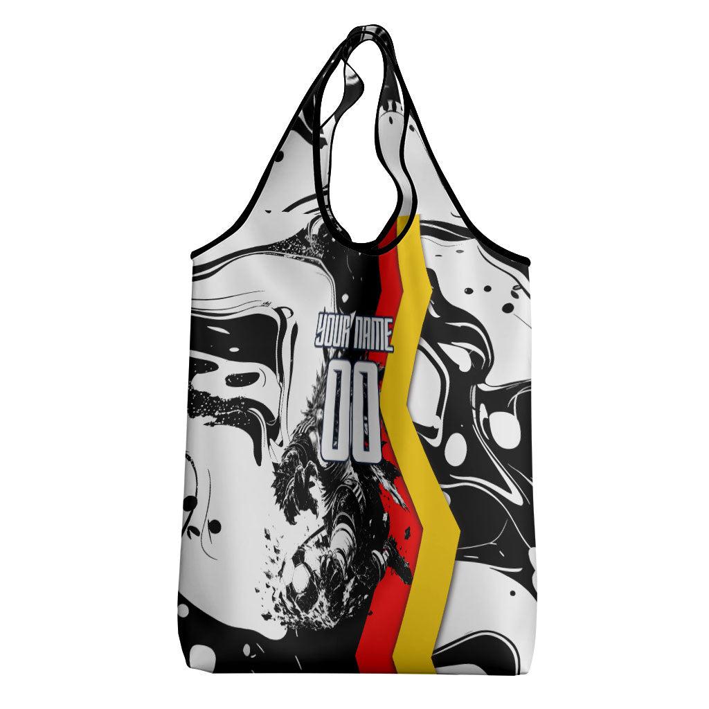 Personalized Germany Football 2026 Eagle Mascot Grocery Bag German Flag Heritage - Soccer Ball Burst