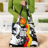 Personalized Germany Football 2026 Eagle Mascot Grocery Bag German Flag Heritage - Soccer Ball Burst