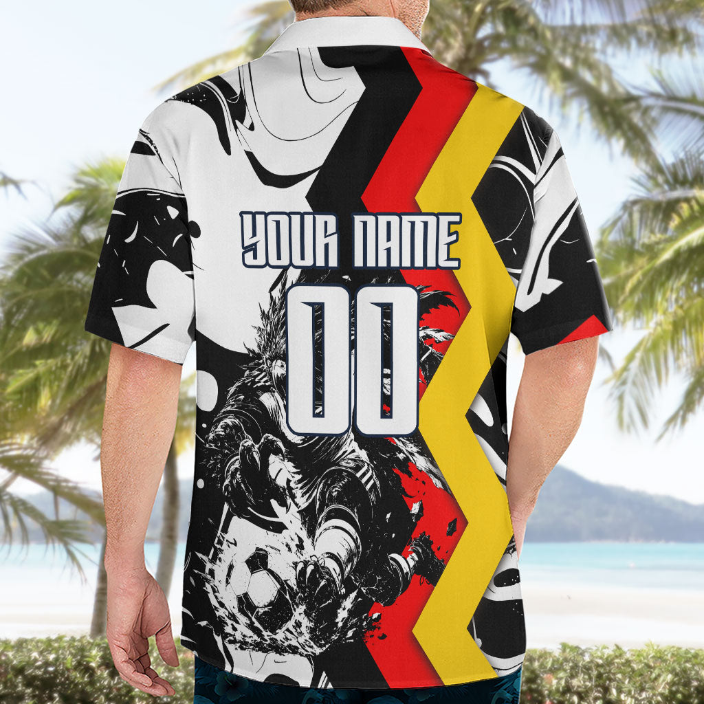 Personalized Germany Football 2026 Eagle Mascot Hawaiian Shirt German Flag Heritage - Soccer Ball Burst