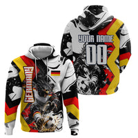Personalized Germany Football 2026 Eagle Mascot Hoodie German Flag Heritage - Soccer Ball Burst