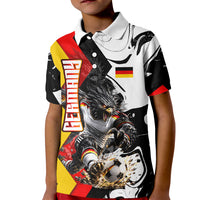 Personalized Germany Football 2026 Eagle Mascot Kid Polo Shirt German Flag Heritage - Soccer Ball Burst