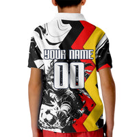Personalized Germany Football 2026 Eagle Mascot Kid Polo Shirt German Flag Heritage - Soccer Ball Burst