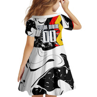 Personalized Germany Football 2026 Eagle Mascot Kid Short Sleeve Dress German Flag Heritage - Soccer Ball Burst