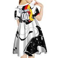 Personalized Germany Football 2026 Eagle Mascot Kid Short Sleeve Dress German Flag Heritage - Soccer Ball Burst