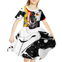 Personalized Germany Football 2026 Eagle Mascot Kid Short Sleeve Dress German Flag Heritage - Soccer Ball Burst
