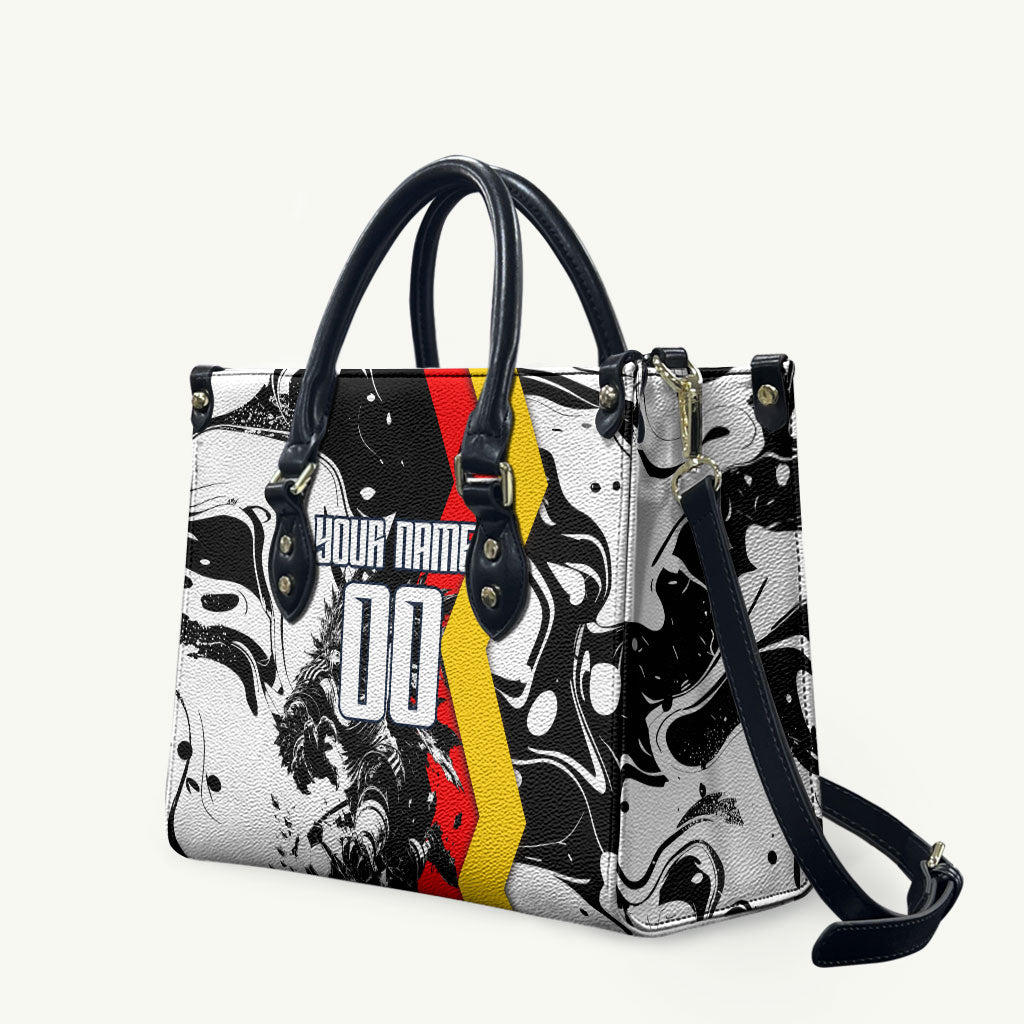 Personalized Germany Football 2026 Eagle Mascot Leather Bag German Flag Heritage - Soccer Ball Burst