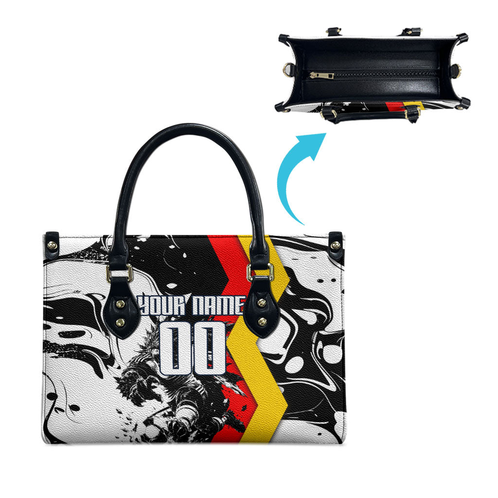 Personalized Germany Football 2026 Eagle Mascot Leather Bag German Flag Heritage - Soccer Ball Burst