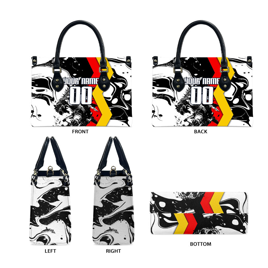 Personalized Germany Football 2026 Eagle Mascot Leather Bag German Flag Heritage - Soccer Ball Burst