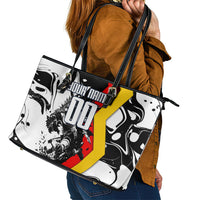 Personalized Germany Football 2026 Eagle Mascot Leather Tote Bag German Flag Heritage - Soccer Ball Burst