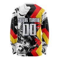 Personalized Germany Football 2026 Eagle Mascot Long Sleeve Shirt German Flag Heritage - Soccer Ball Burst