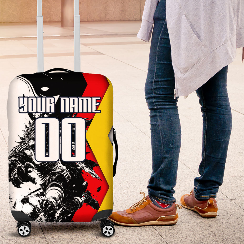 Personalized Germany Football 2026 Eagle Mascot Luggage Cover German Flag Heritage - Soccer Ball Burst