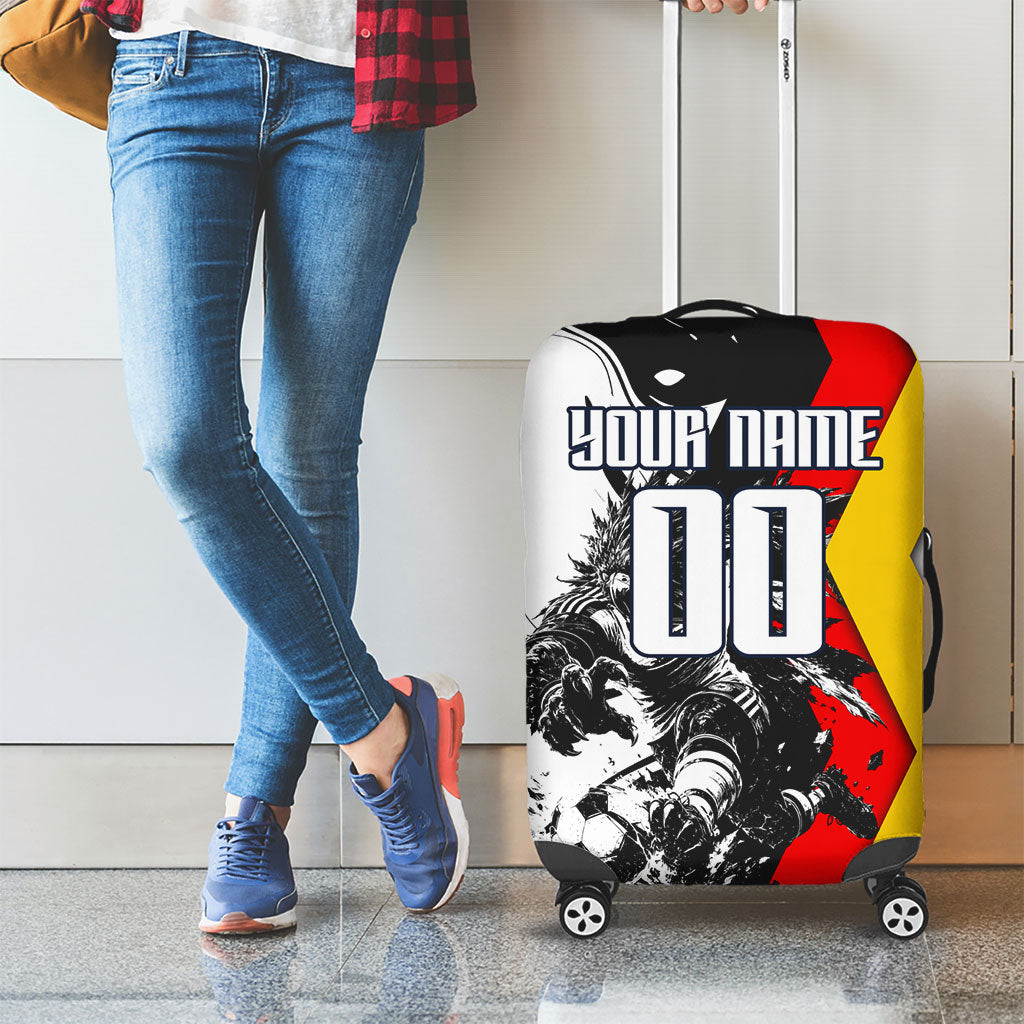 Personalized Germany Football 2026 Eagle Mascot Luggage Cover German Flag Heritage - Soccer Ball Burst