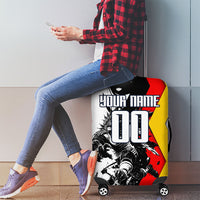 Personalized Germany Football 2026 Eagle Mascot Luggage Cover German Flag Heritage - Soccer Ball Burst