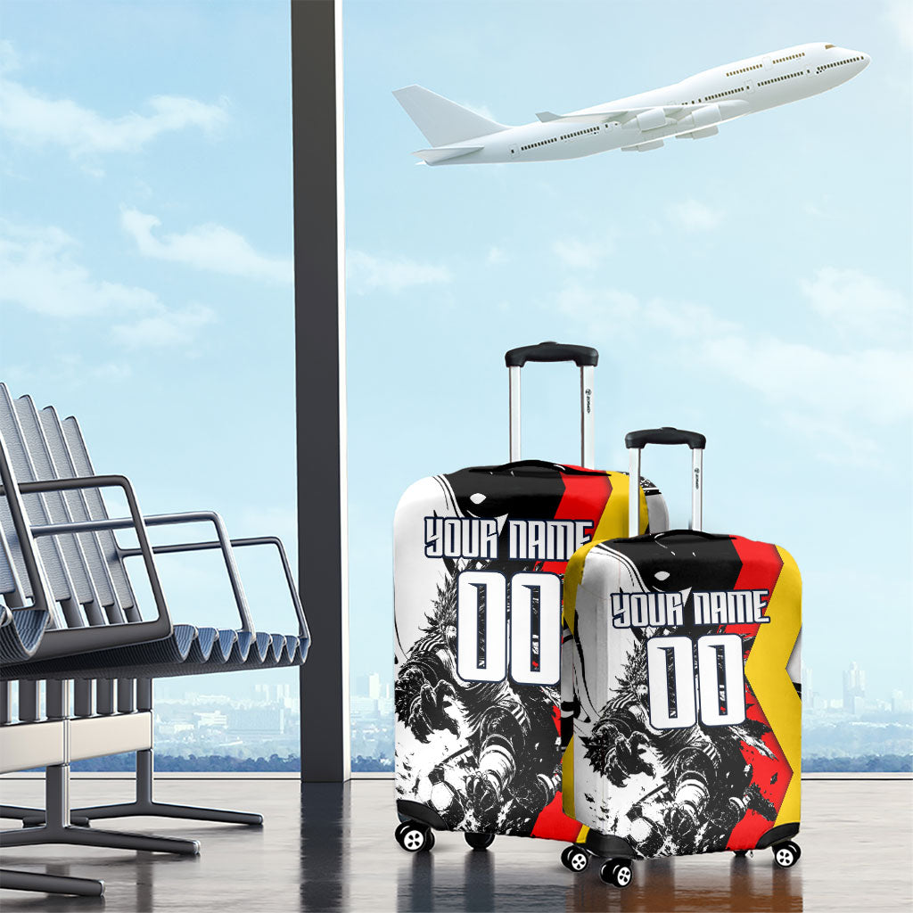 Personalized Germany Football 2026 Eagle Mascot Luggage Cover German Flag Heritage - Soccer Ball Burst
