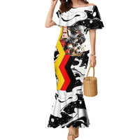 Personalized Germany Football 2026 Eagle Mascot Mermaid Dress German Flag Heritage - Soccer Ball Burst