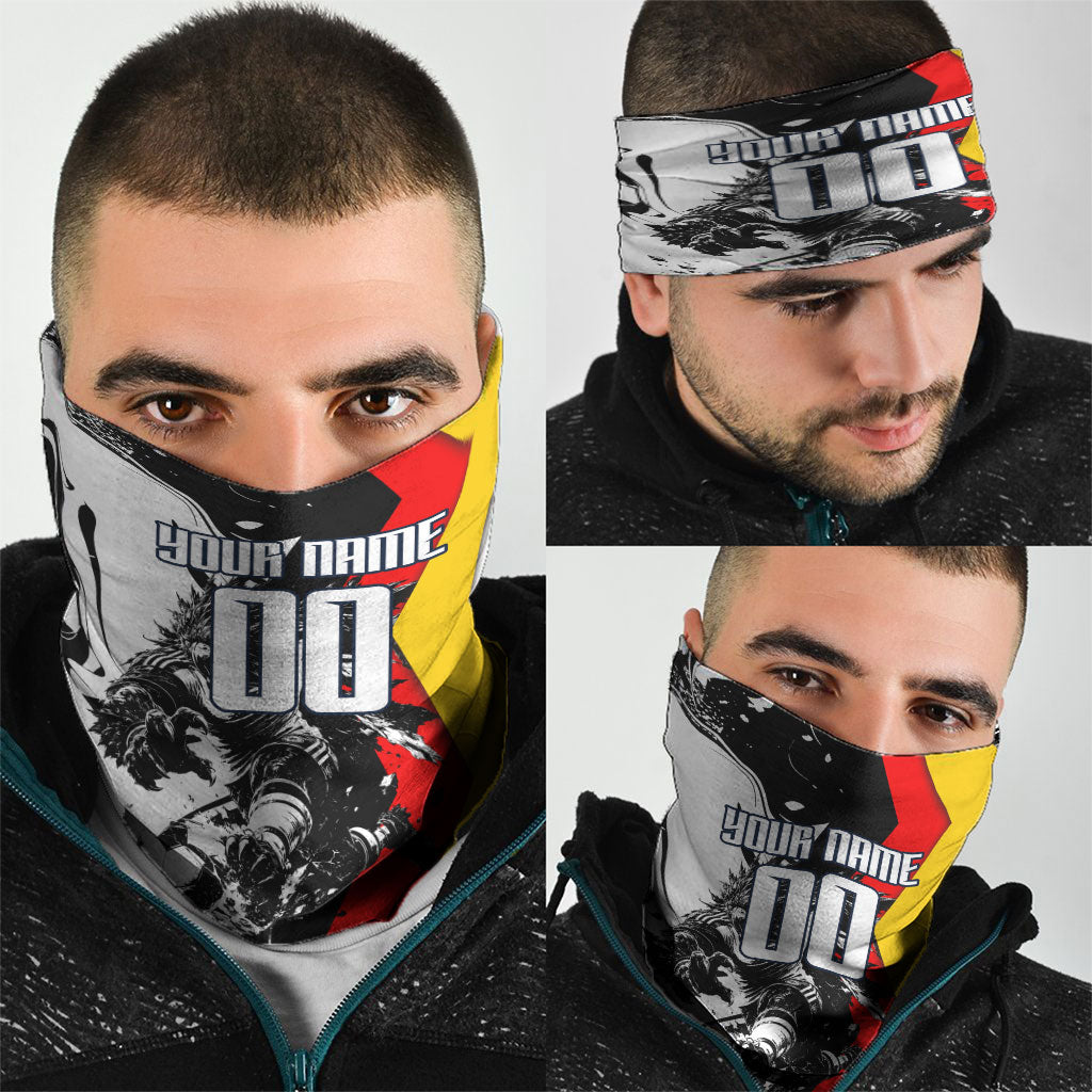 Personalized Germany Football 2026 Eagle Mascot Neck Gaiter German Flag Heritage - Soccer Ball Burst